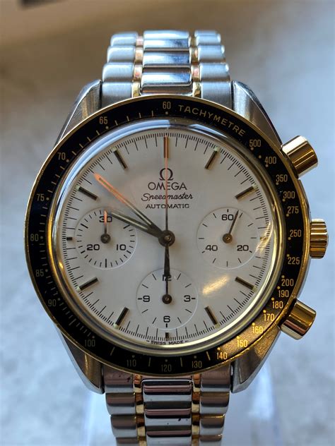 omega speedmaster white dial black subdials|omega speedmaster reduced white dial.